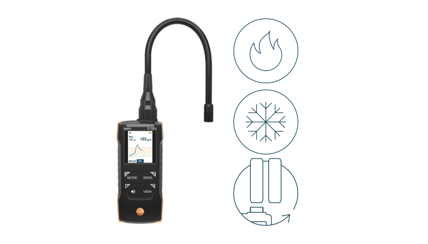 Testo 515 Ex - Kombinovaný detektor plynov a chladív